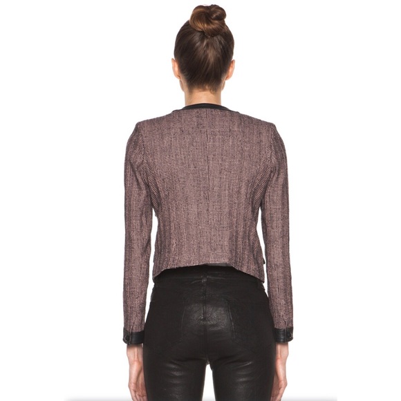 ISABEL MARANT Kacie Wool-Blend Tweed Jacket in Dusty Pink Small XS - Picture 5 of 5